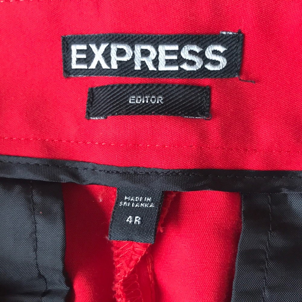 Express Red Editor pants 4R - Picture 3 of 6